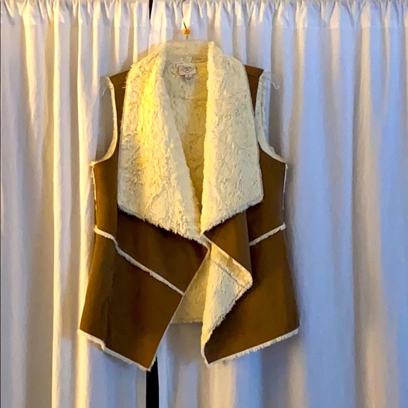 St. John's Bay Jackets & Blazers - Brown faux fur vest